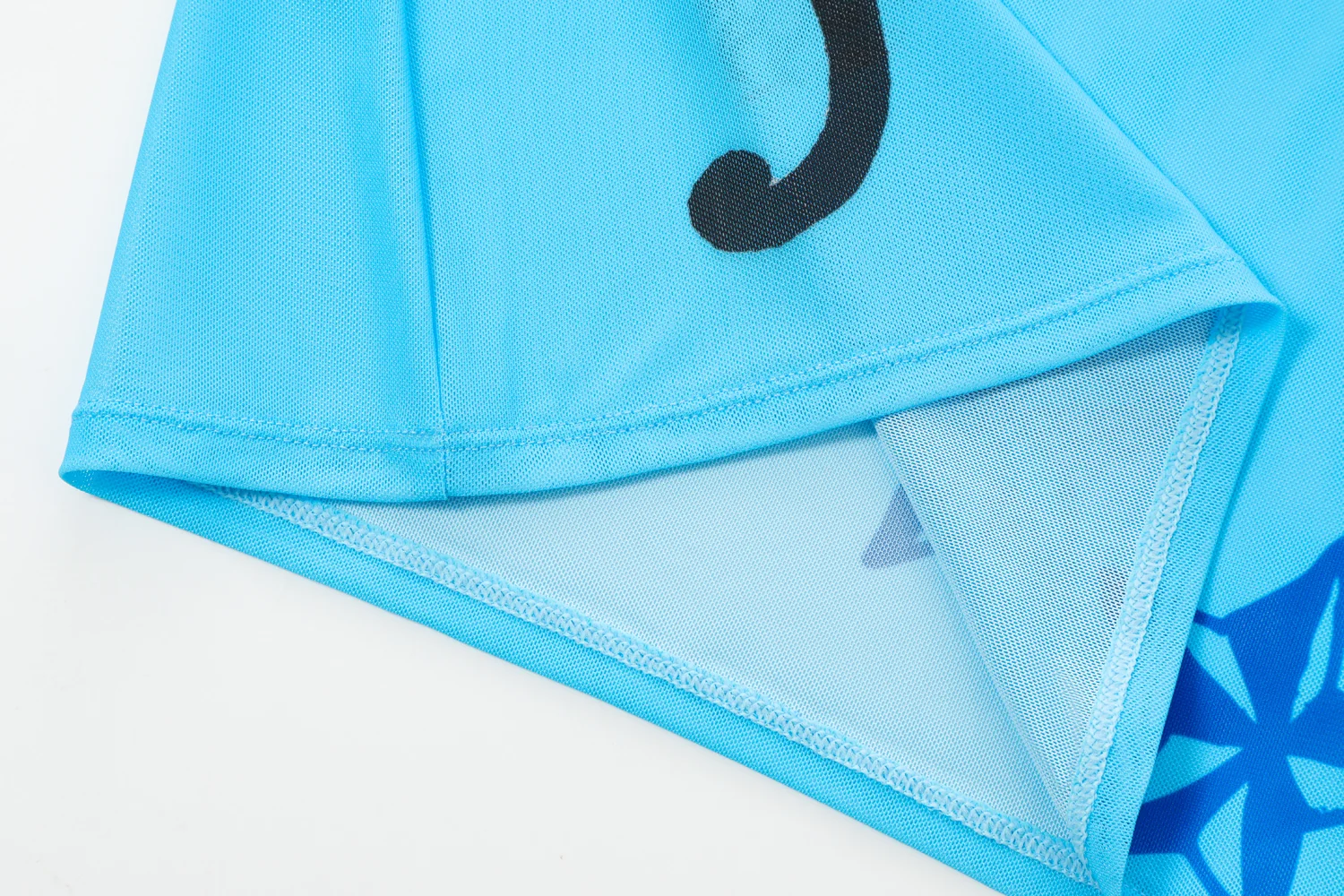 AQUA' - ONE SHOULDER MESH DRESS - BLUE - Image 10