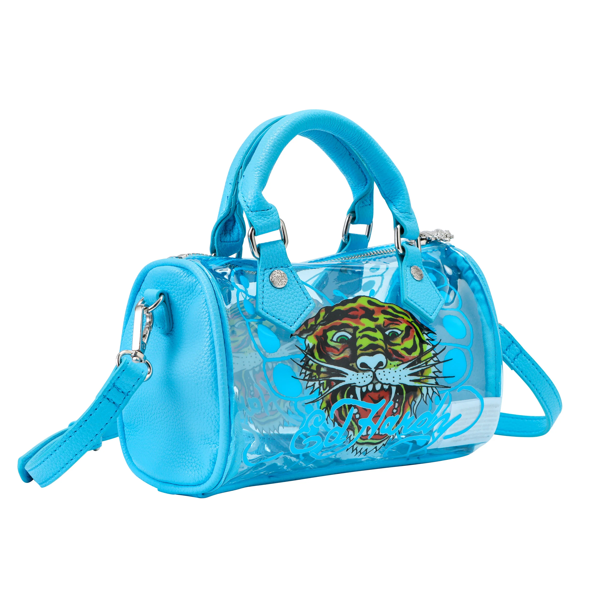 Blue Ed Hardy PVC Small Beach HandBag - Classic Tiger - Image 3
