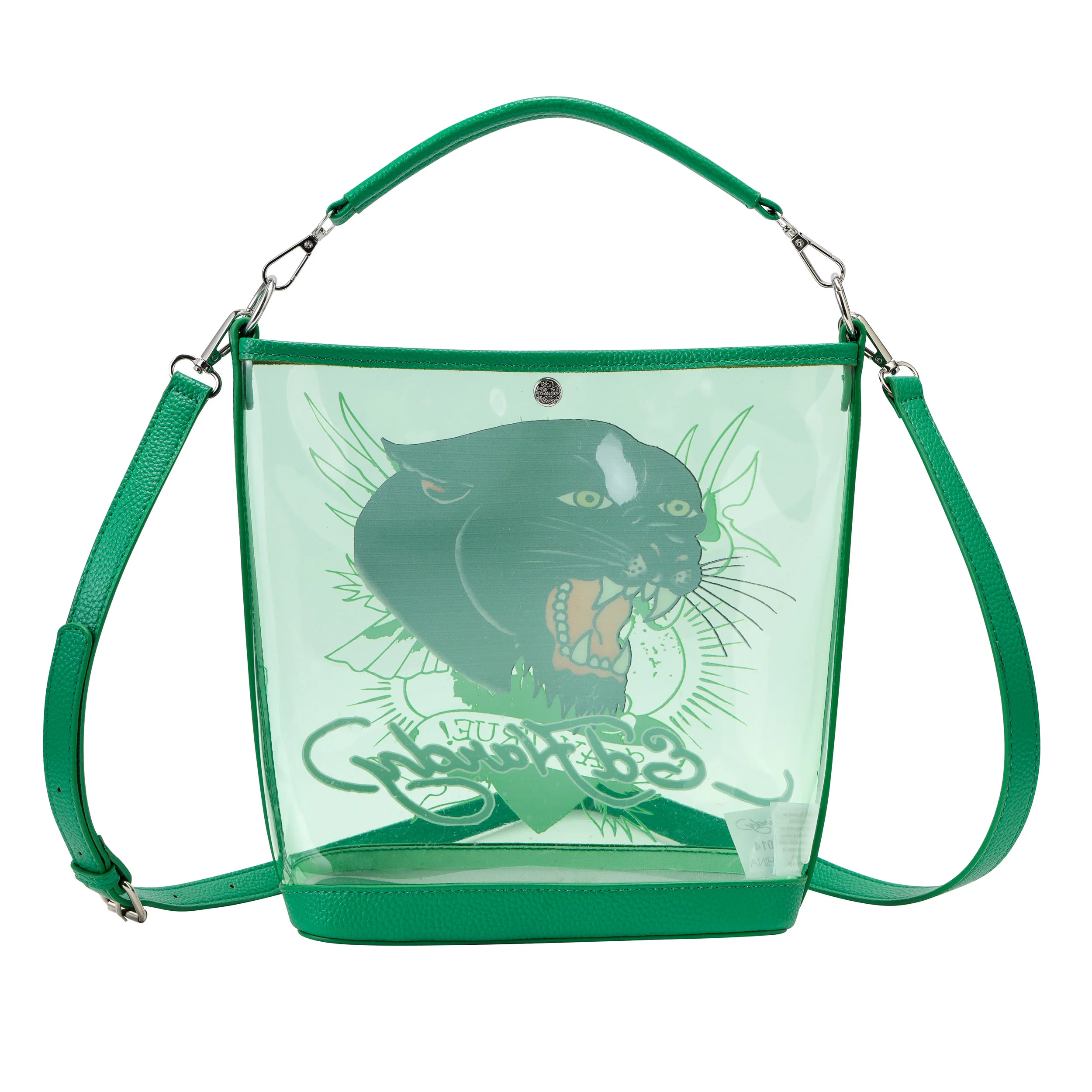 Green Ed Hardy PVC Beach Bucket Bag - Black Panther - Image 4