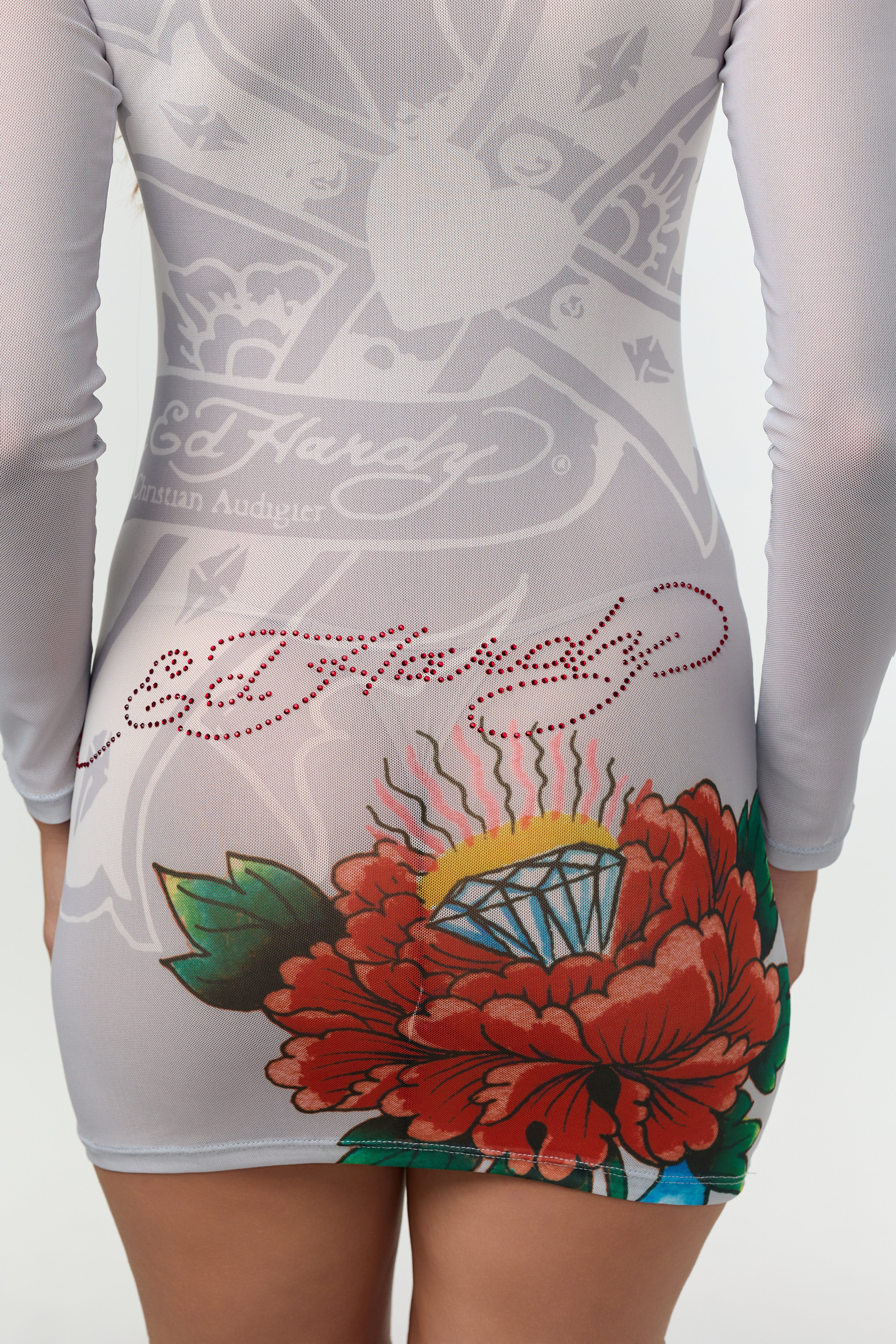 MISSY'- LONG SLEEVE MESH DRESS COVER-UP - Image 4
