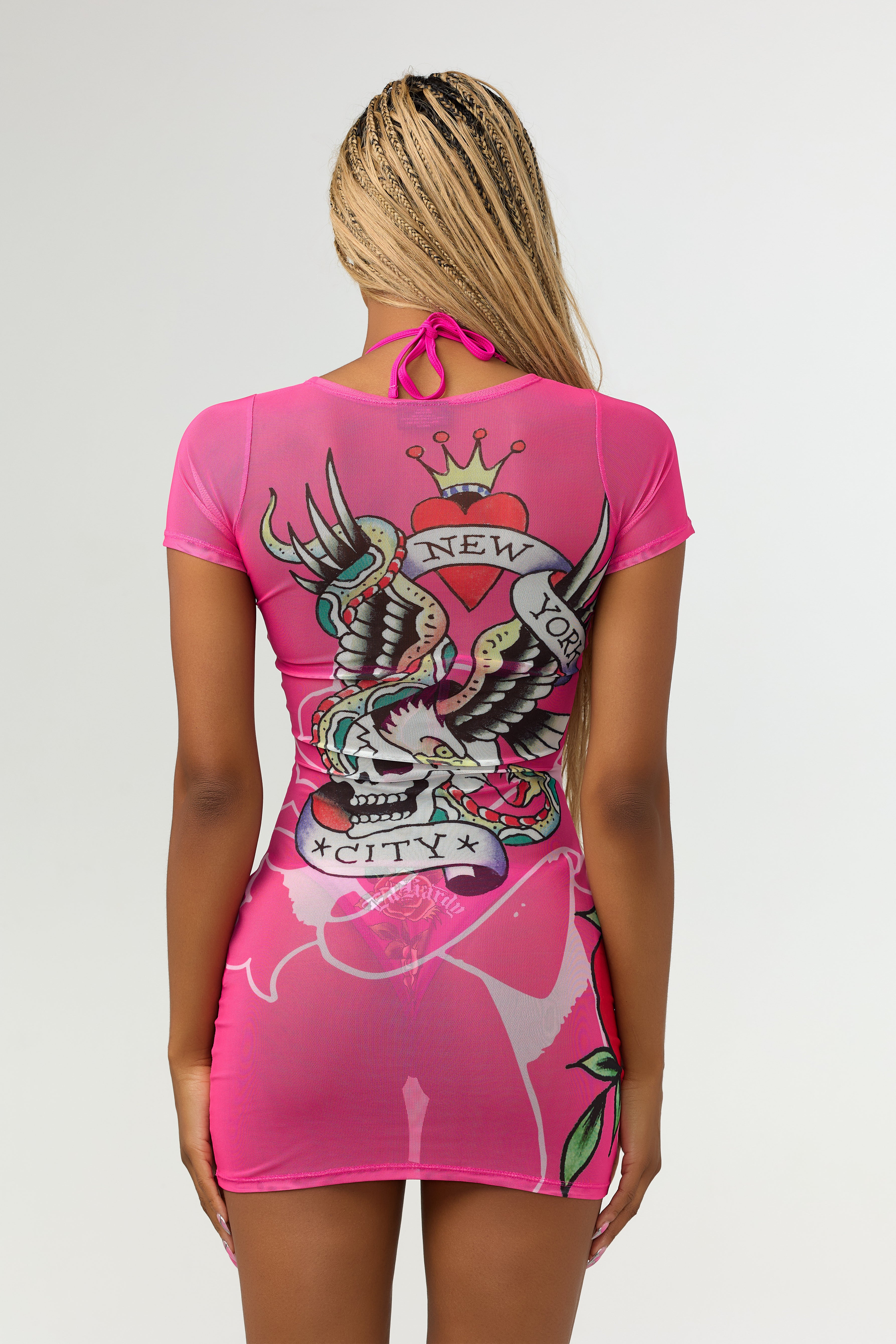 NYC EAGLE - MESH DRESS - PINK - Image 12