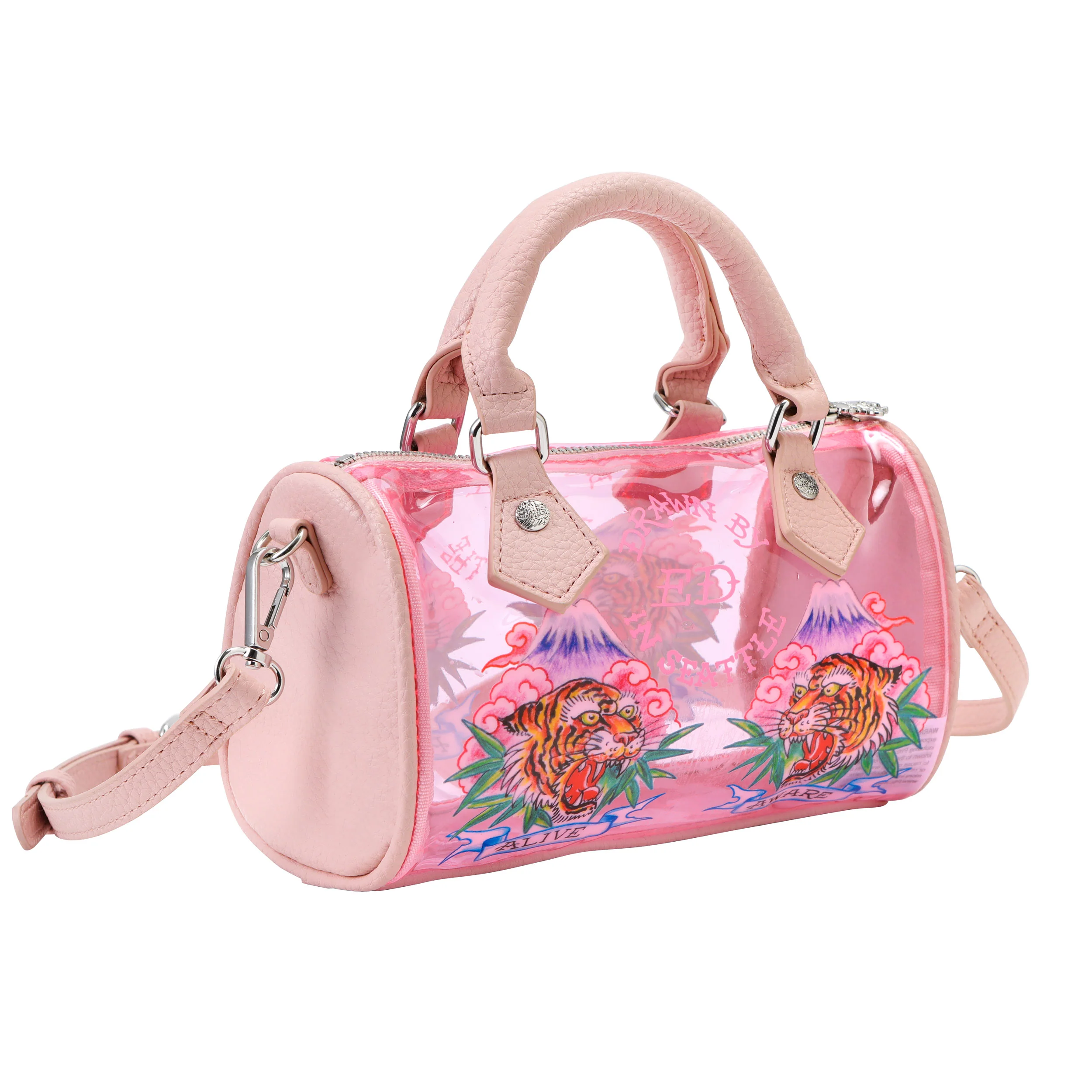 Pink Ed Hardy PVC Small Beach HandBag - Alive & Aware - Image 4