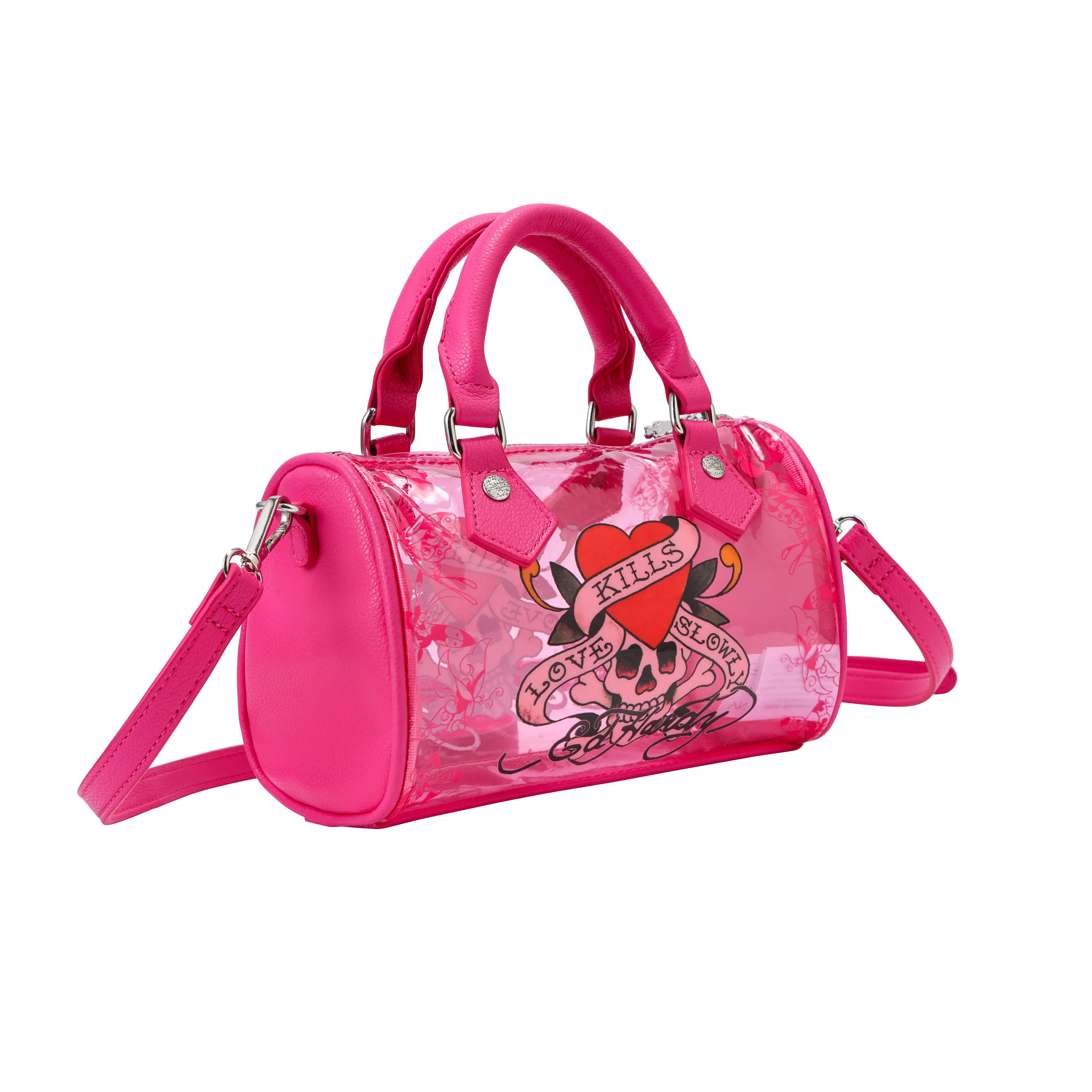 Pink Ed Hardy PVC Small Beach HandBag - Love Kills - NO CANCELLATIONS/RETURNS - Image 3