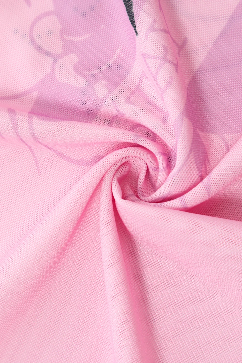 SUGAR' - ONE SHOULDER MESH DRESS - PINK - Image 6
